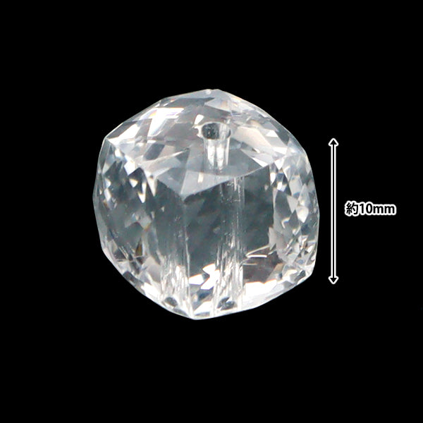 配件材料“天然水晶刻面立方体大约10mm 1件”