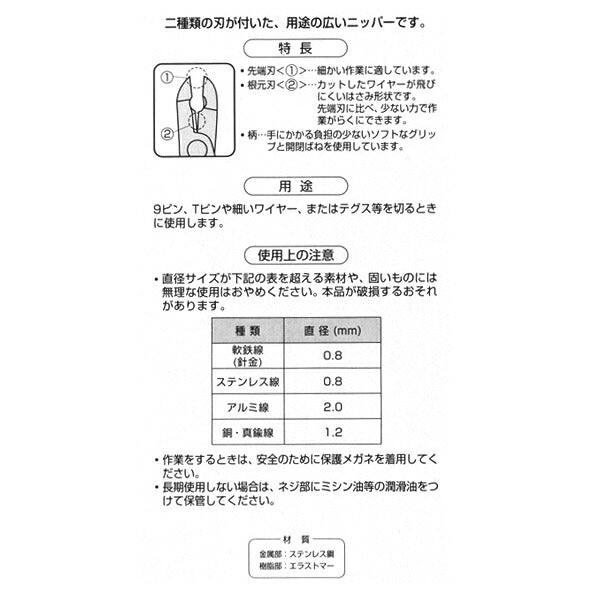 Handicraft tools "Nipper Twin Blade" Clover