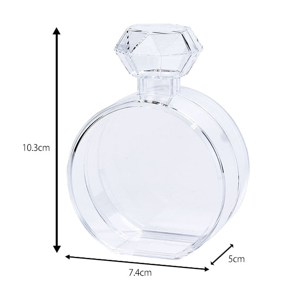 Base arreglada "estuche acrílico perfume botella diamante transparente pequeño HBR-589"