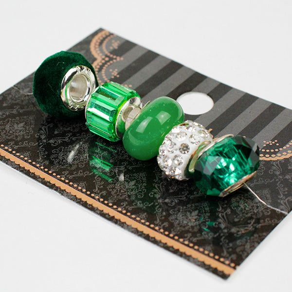 Zubehörmaterial „Rondell“Perlen GN-21-F Grüne Mischung“