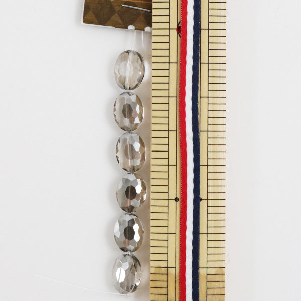 Materiale accessori "vetro ellitticoPerline 6 compresse di grigio argento "