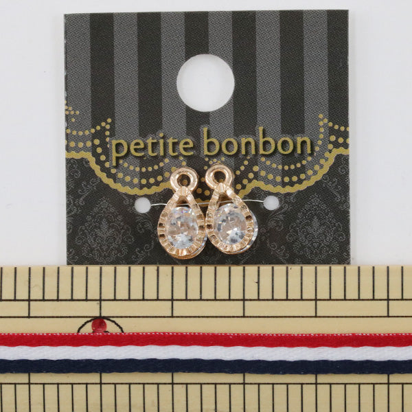 Accessory material "Zirconia Charm Drop Gold 2 pieces"