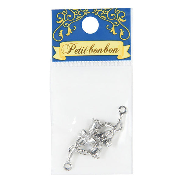 Accessory material "Metal parts flower silver 2 pieces GN-60-19A-11s"