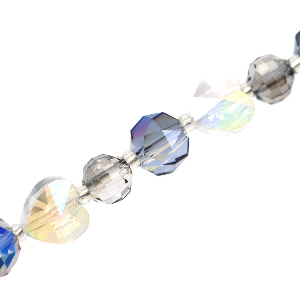 Аксессуарный материал «СтеклоБисер Сердце круглый микс металлический Blue GN-08-22S-05D"