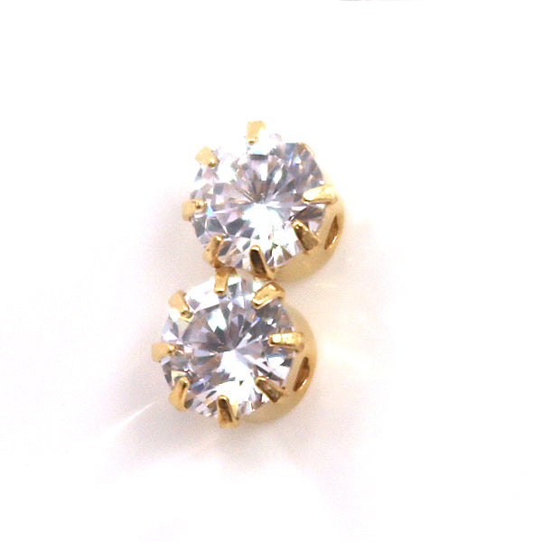 Zubehörmaterial "Kubikzirkonia mit Sockel 6 mm 2 Teile"