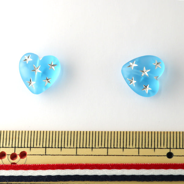 AllemagnePerles "Star perles coeur bleu clair / argent 14 mm x 14 mm 2 tablettes"