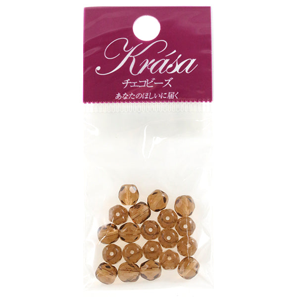 Perlen "Fire Polish Smoke Pars 6mm 20 Tabletten"