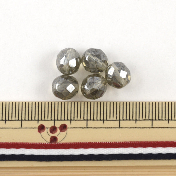 ビーズ 『ファイアポリッシュ ブラックダイヤホワイトラスター 8mm 10粒入』