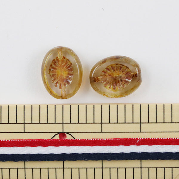 ビーズ 『チェコビーズ アネモネ クリスタルトラバティン 14*10mm 2粒入』