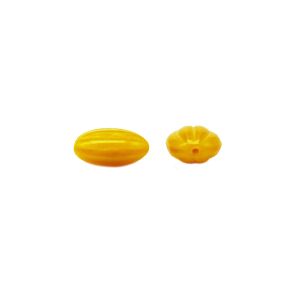 Beads "Czech RepublicBeads Almond satin yellow 1.2cm x 0.9cm 4 pieces "
