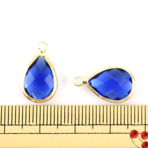 アクセサリー素材 『ビジューパーツ GN-28-E04 ドロップ サファイア 10×14mm 2個入り』【ユザワヤ限定商品】