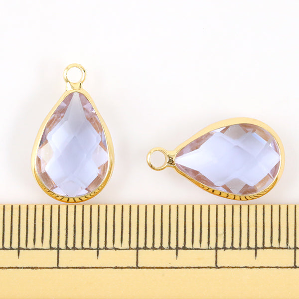 Material de accesorios "Piezas de bijou Gn-28-E06 Drop Lavender 10 x 14 mm 2 piezas"