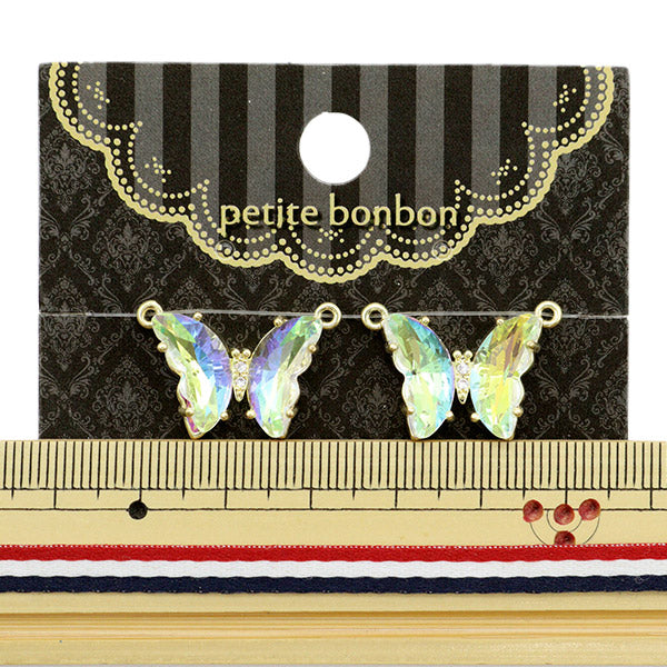Accessory material "Stone charm butterfly 2 pieces crystal AB GN-28-21A-01B"