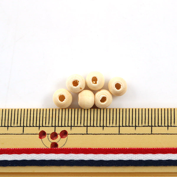 アクセサリー素材 『ウッドビーズ ラウンド 6mm キジ 35個入』