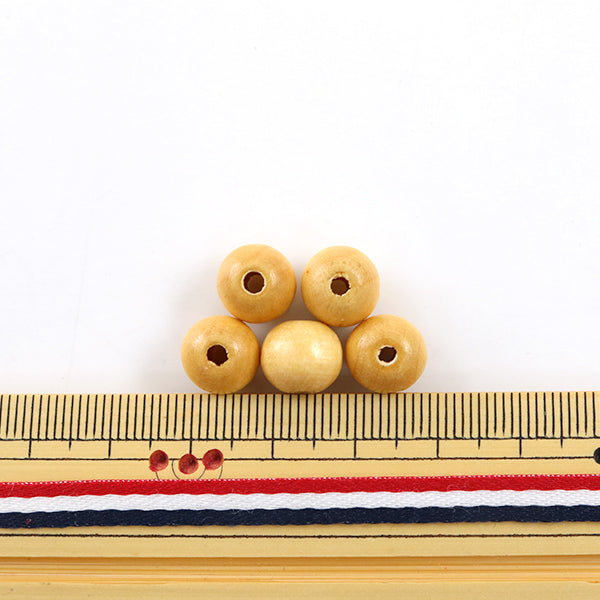 مادة الإكسسوار "الخشب"خرز دائرية 10 ملم طبيعي 30 قطعة”