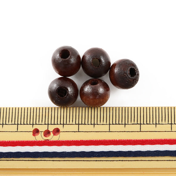 مادة الإكسسوار "الخشب"خرز دائرية 10 ملم بني غامق 30 قطعة”