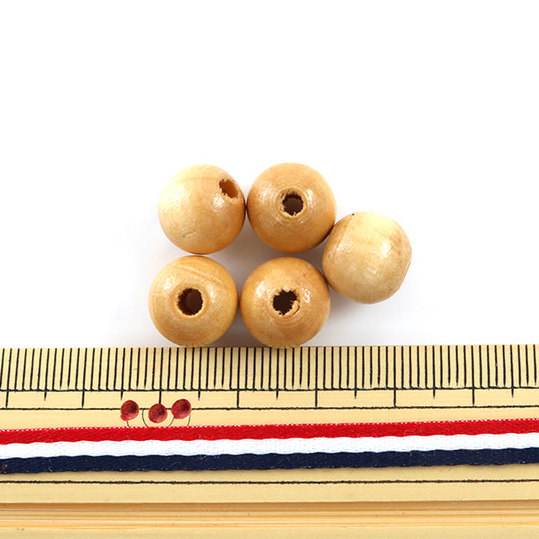 مادة الإكسسوار "الخشب"خرز دائرية 12 ملم طبيعي 20 قطعة”