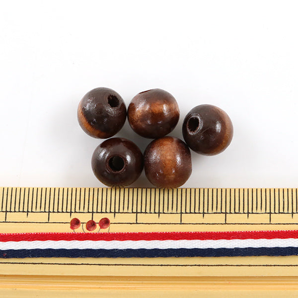 アクセサリー素材 『ウッドビーズ ラウンド 12mm こげ茶 20個入』