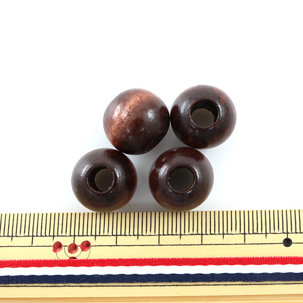 مادة الإكسسوار "الخشب"خرز دائرية 16 ملم بني غامق 12 قطعة”