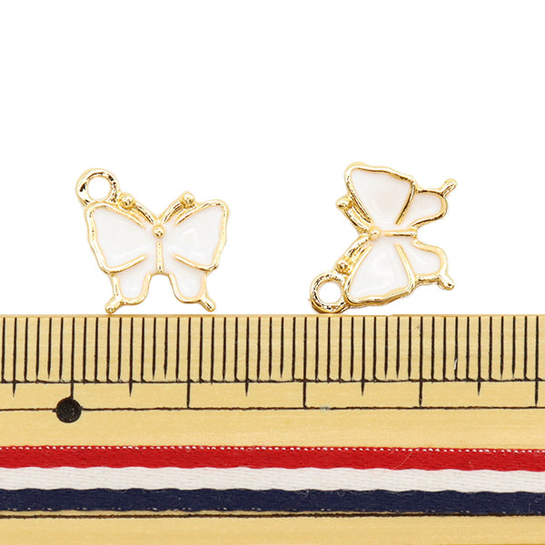 Accessory material "Epo Charm Butterfly 2 Pieces White M7936"