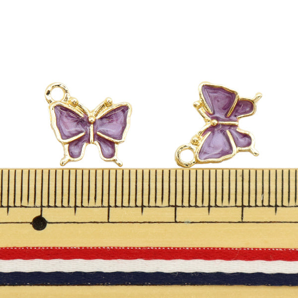 Accessory material "Epo Charm Butterfly 2 pieces Purple M7936"