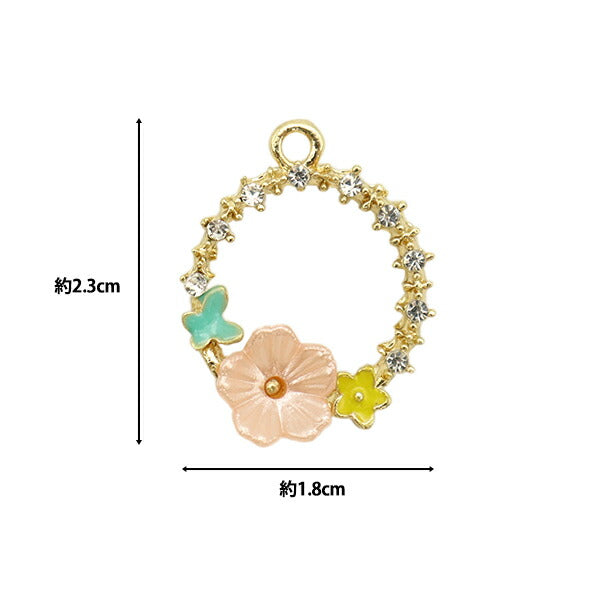 アクセサリー素材 『エポ入りチャーム フラワーフープ 2個入り B色 M8822』