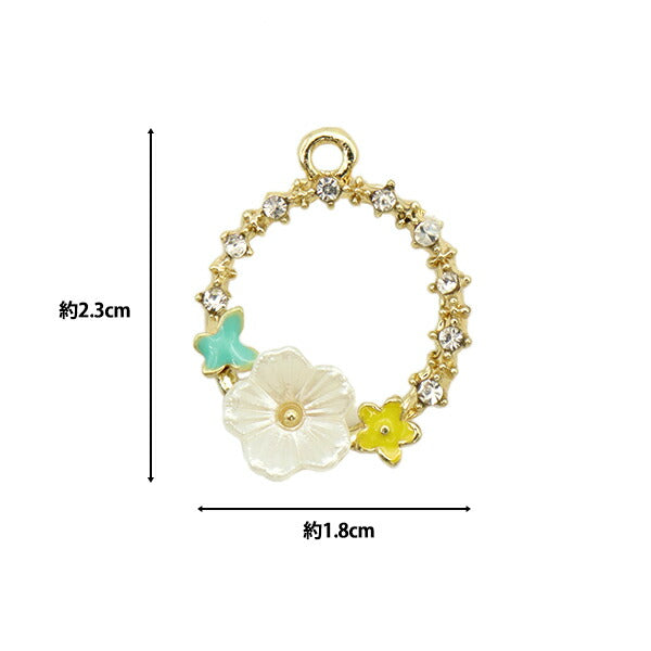Accessories material "Epo charm flower hoop 2 pieces C color M8822"