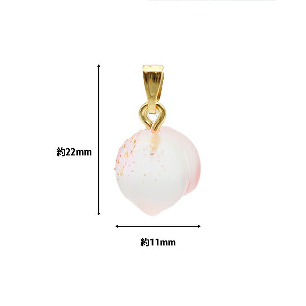 Accessory material "Glass charm peach pink 2 pieces B765"
