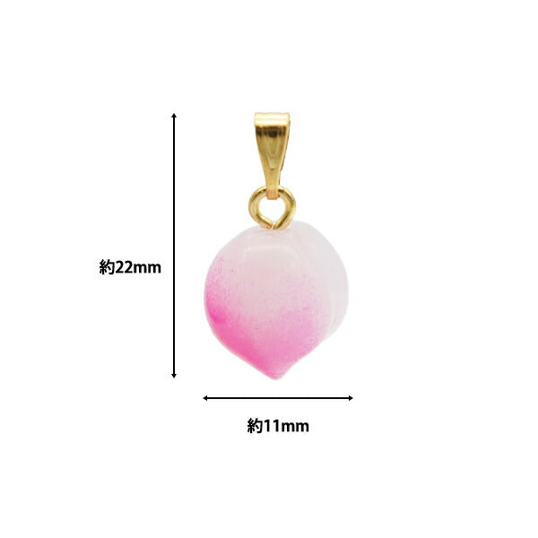 Accessory material "Glass charm peach peach red 2 pieces B765"