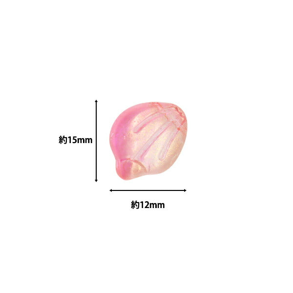 Аксессуарный материал «СтеклоБисер Лепетка светло -розовый x золото -рам. 20 штук B299"