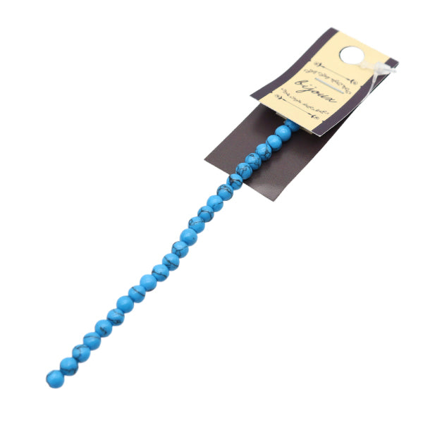 Materiale accessorio "Turchese rotondo in pietra naturale circa 4 mm 24 pezzi YT0401"