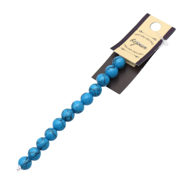 액세서리 재료 "천연 석재 라운드 청록색 약 8mm 12 조각 YT0403"