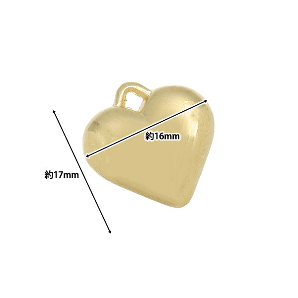 액세서리 재료 "Charm Pukkuri Heart M Size Gold AP24009"
