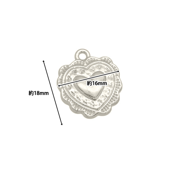 Accessoire Material "Charm Heart Concho 2 Teile Silber AP24084"