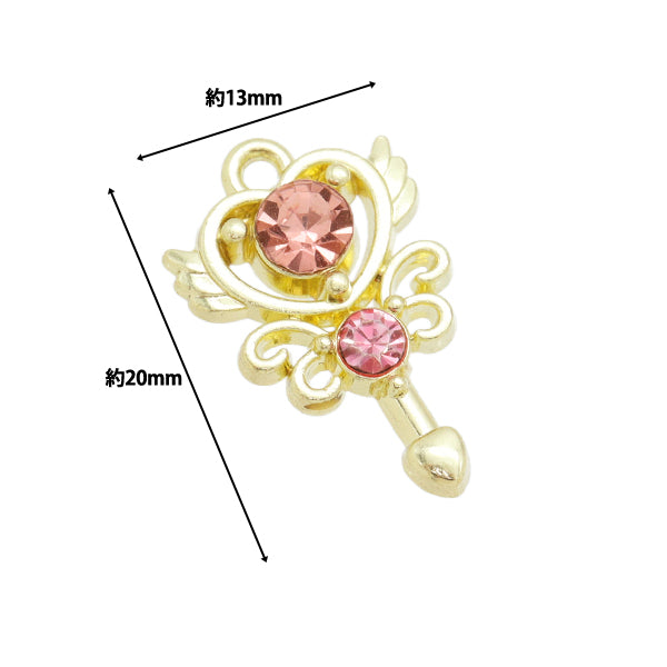 Accessory material "Charm Heart Rod Pink AP24105"