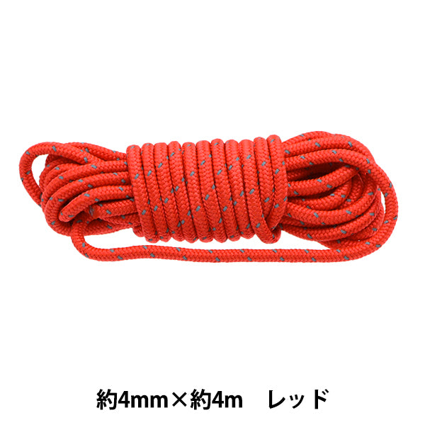 수공예 끈 "낙하산 코드 너비 약 4mm x 4m 빨간색 10-4180"