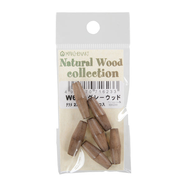 Cuentas "Madera naturalCuentas Natsume 2.2cm x 0.5 cm Grewood 6 piezas W623" Arte de cuento de hadas Marchenart