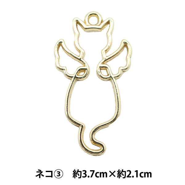 Resin parts "Resin frame cat set 3 pieces gold"