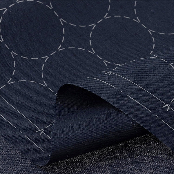 Embroidery kit "Sashiko Cotton linen multi-cloth round tethered navy 98905" LECIEN Lecien cosmo