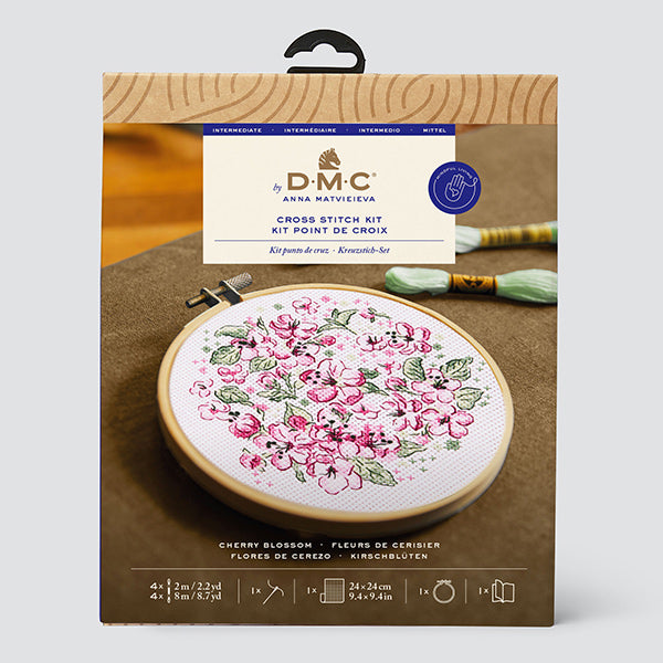 Embroidery kit "Designer Collection Cherry Blossom BK412" DMC Diementsea