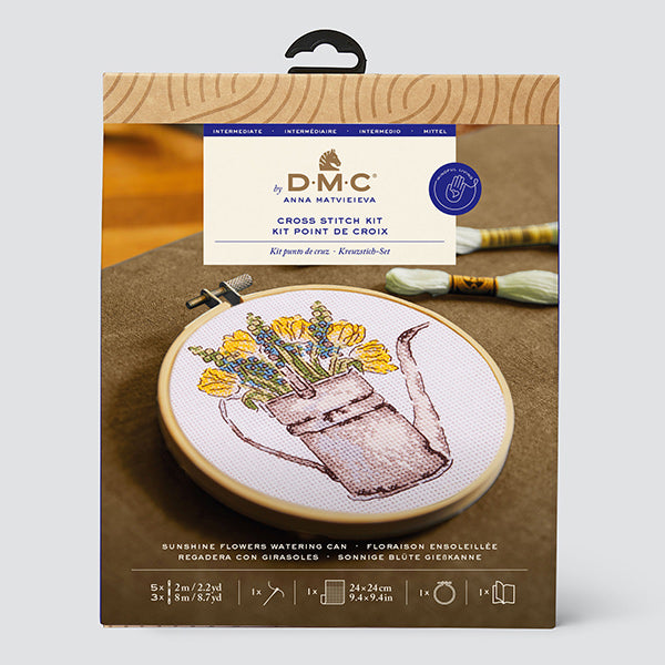 Embroidery kit "Designer Collection Sunshine Flower Water Reding Can BK414" DMC Diementsea