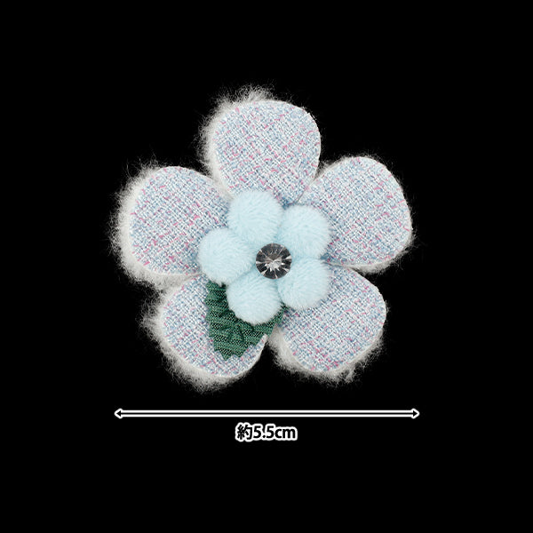 Craft parts "FangirlingDecoration parts Tweed Flower Blue 10-5515"