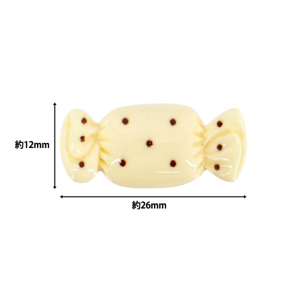 手芸パーツ 『樹脂デコパーツ 貼付けタイプ キャンディー ミルク 約20個 A5021-1』