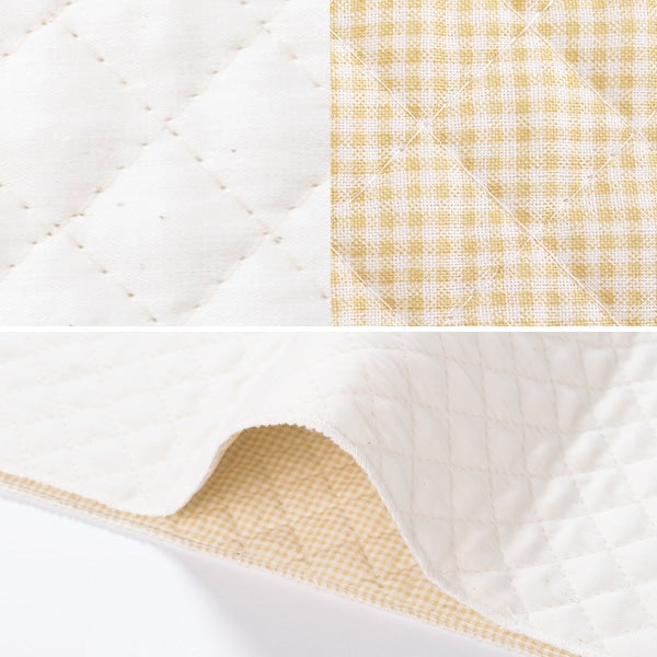 【数量5から】 生地 『リバーキルティング (チェック) 01 オフホワイト』