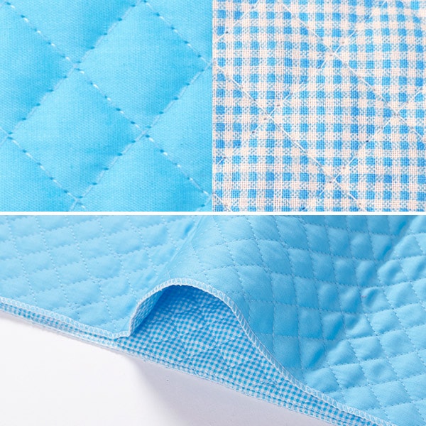 【数量5から】 生地 『リバーキルティング (チェック) 06 薄青』