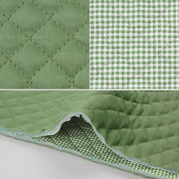 【数量5から】 生地 『リバーキルティング (チェック) 20 薄モスグリーン』