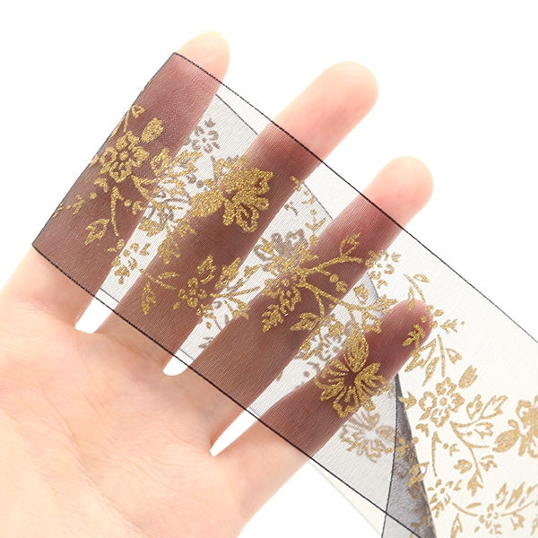 【数量5から】 リボン 『プリントオーガンジーリボン 3番色 4561-3』 MOKUBA 木馬