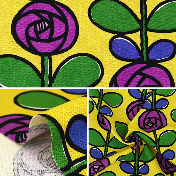 【数量5から】 生地 『10番キャンバス バラ UP5693-B う早この布』 COTTON KOBAYASHI コットンこばやし 小林繊維