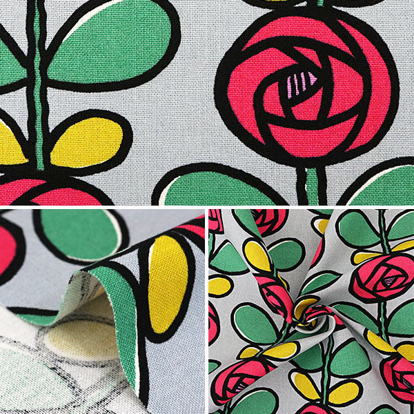 【数量5から】 生地 『10番キャンバス バラ UP5693-C う早この布』 COTTON KOBAYASHI コットンこばやし 小林繊維