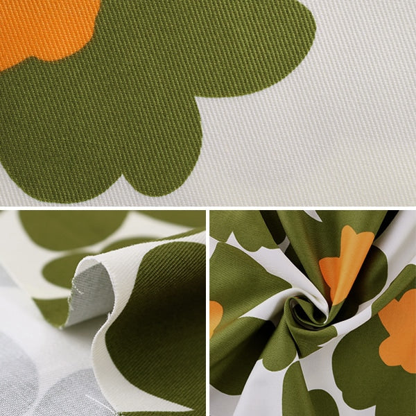 【数量5から】 生地 『ツイルプリント 北欧調 花柄 イエローグリーン KTS3676-H』 COTTON KOBAYASHI コットンこばやし 小林繊維